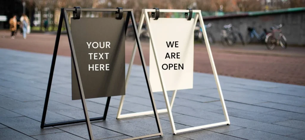 Merken_STAALLbyVMW_stoepbord_wit_zwart