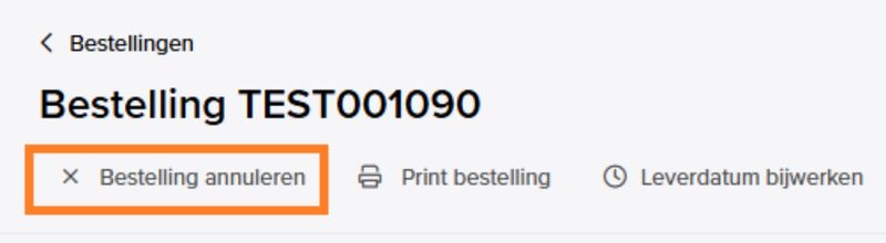 Example of the CANCEL ORDER button