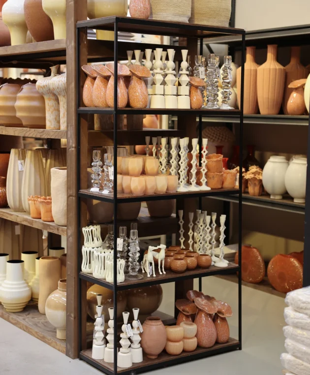 orange and beige vases and statues for the autumn season at TICA