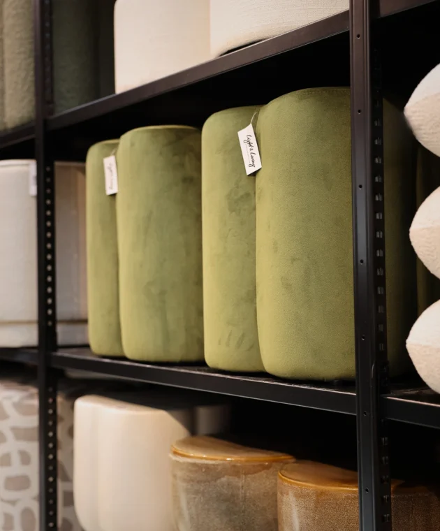 Green pouf by Light & Living